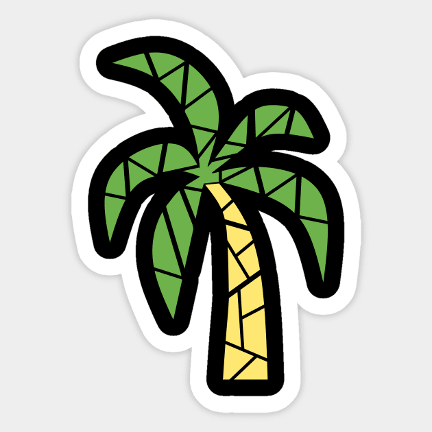 GREEN Yellow Palm Tree Sticker by SartorisArt1
